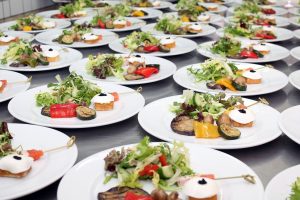 salads, plate, buffet
